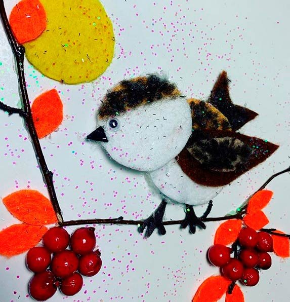 Аппликация Воробушек