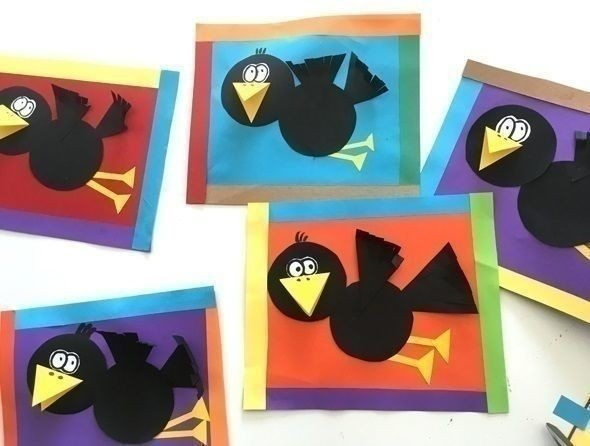 Ворона аппликация для детей