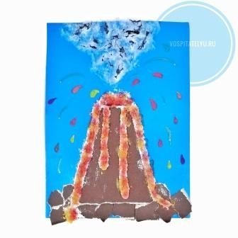 Рисование вулкана в старшей группе