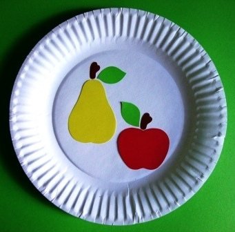 Аппликация яблоки на блюдце