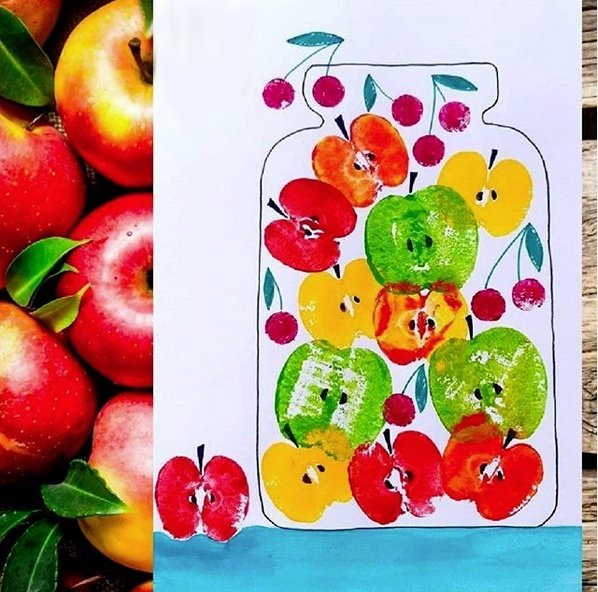 Нетрадиционное рисование овощи и фрукты