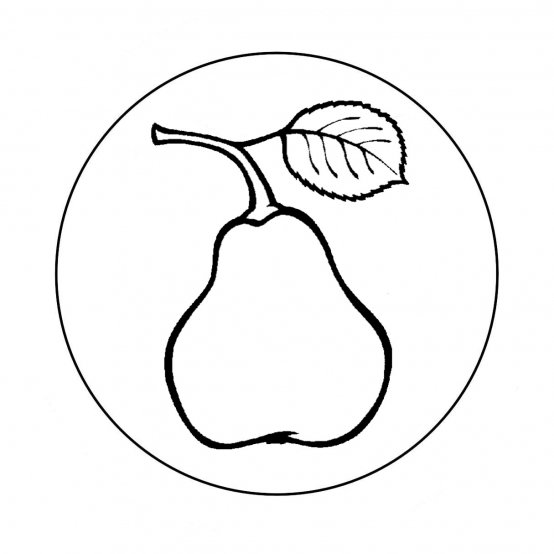 Раскраска яблоко и груша на тарелочке