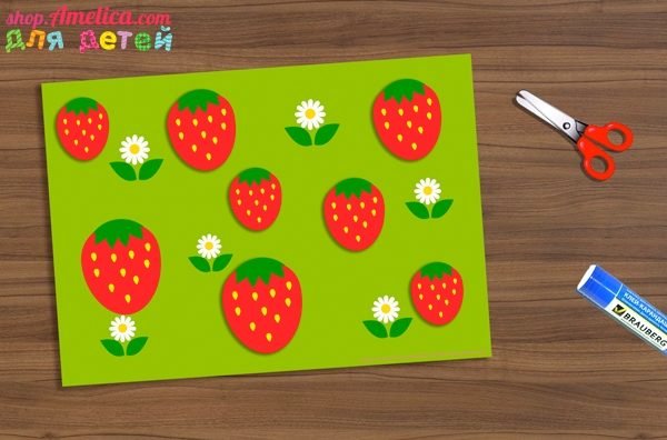 Аппликация на тему клубника в средней группе