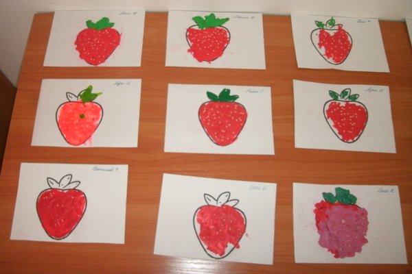 Рисование ягоды в средней группе клубника