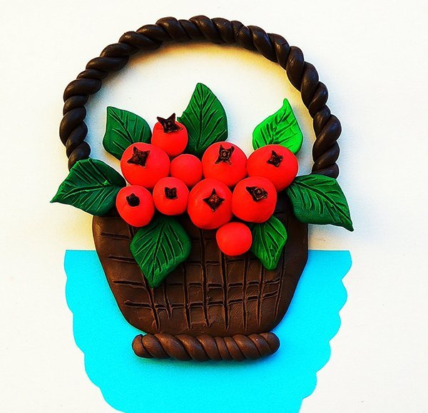 Аппликация корзина с ягодами