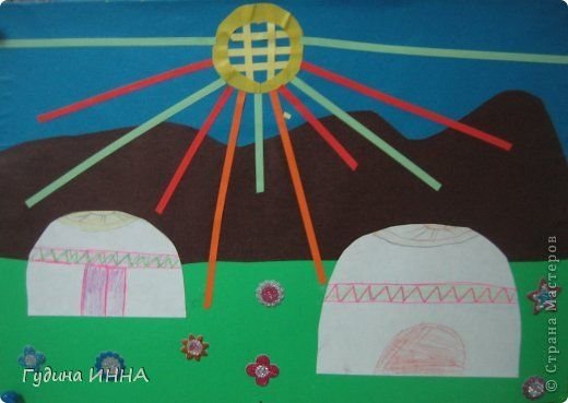 Аппликация юрта для детей