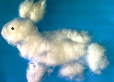 Поделка Зайка из ваты