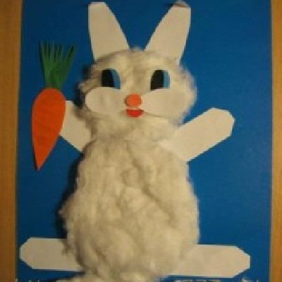 Поделка заяц из ваты