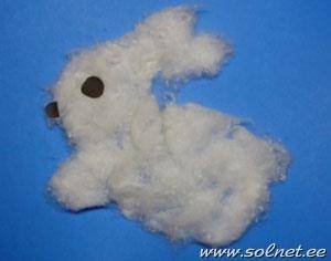 Заяц из ваты аппликация для детей