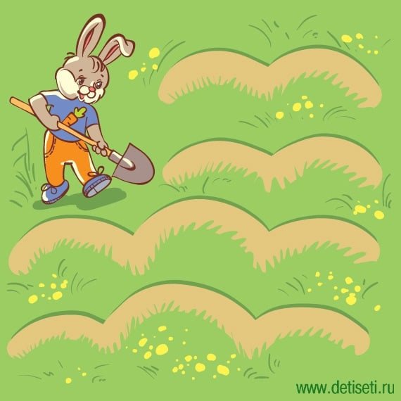 Зайка на грядке