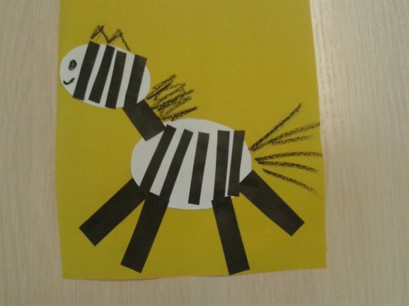 Аппликация Зебра в средней