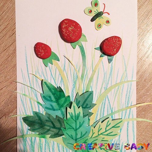 Объемная аппликация клубника