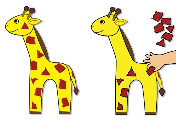 Жираф аппликация для детей