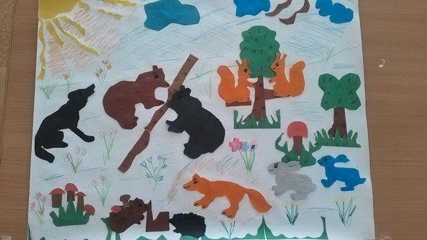 Аппликация в старшей группе на тему Дикие животные