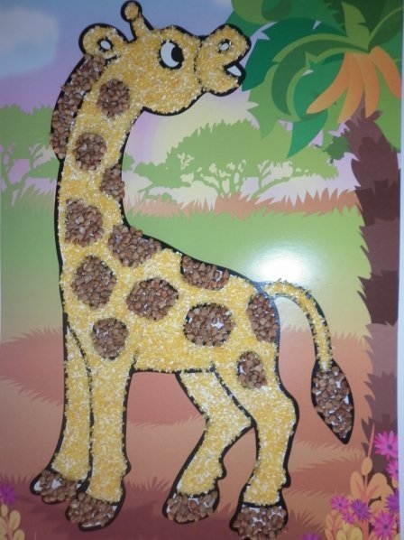 Жираф аппликация для детей