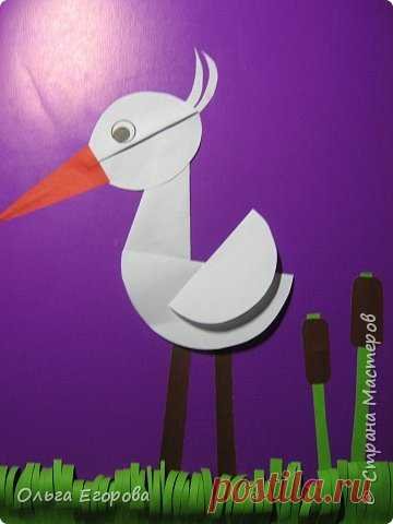 Аппликация журавль