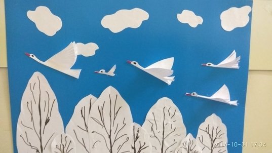 Аппликация перелетные птицы старшая группа