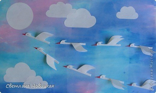 Аппликация журавль