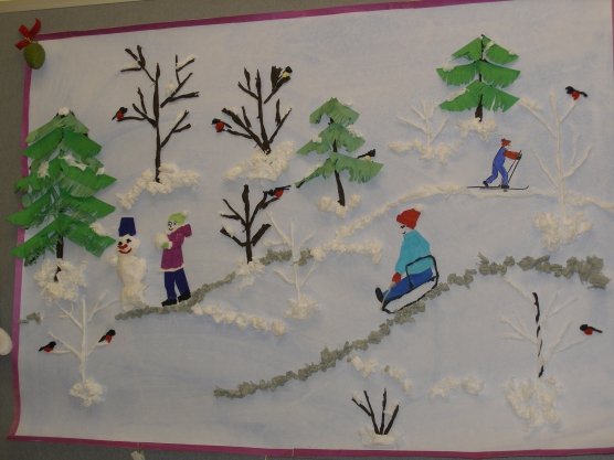 Аплекация на тему зимние забава