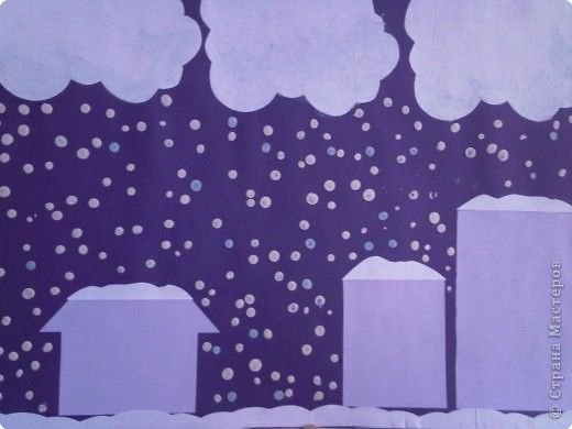 Аппликация снегопад