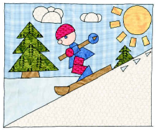 Рисунок зимний из геометрических фигур