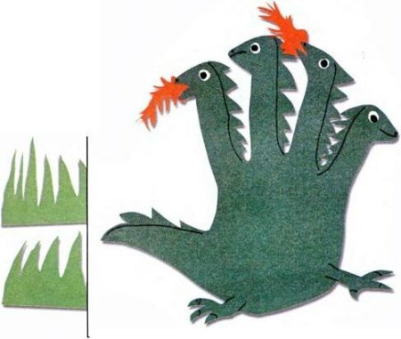 Дракон из цветной бумаги для детей