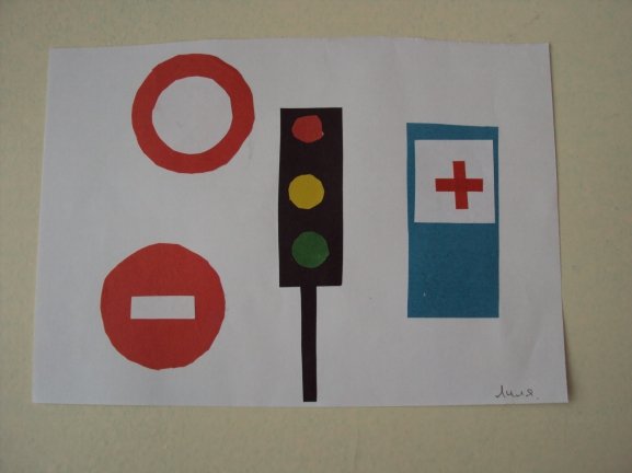 Аппликация дорожные знаки в подготовительной группе