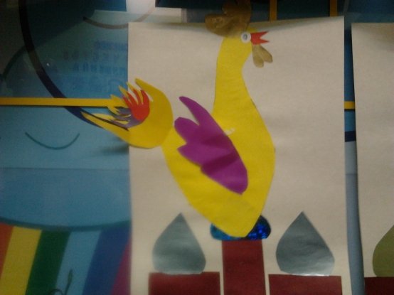 Аппликация золотой петушок