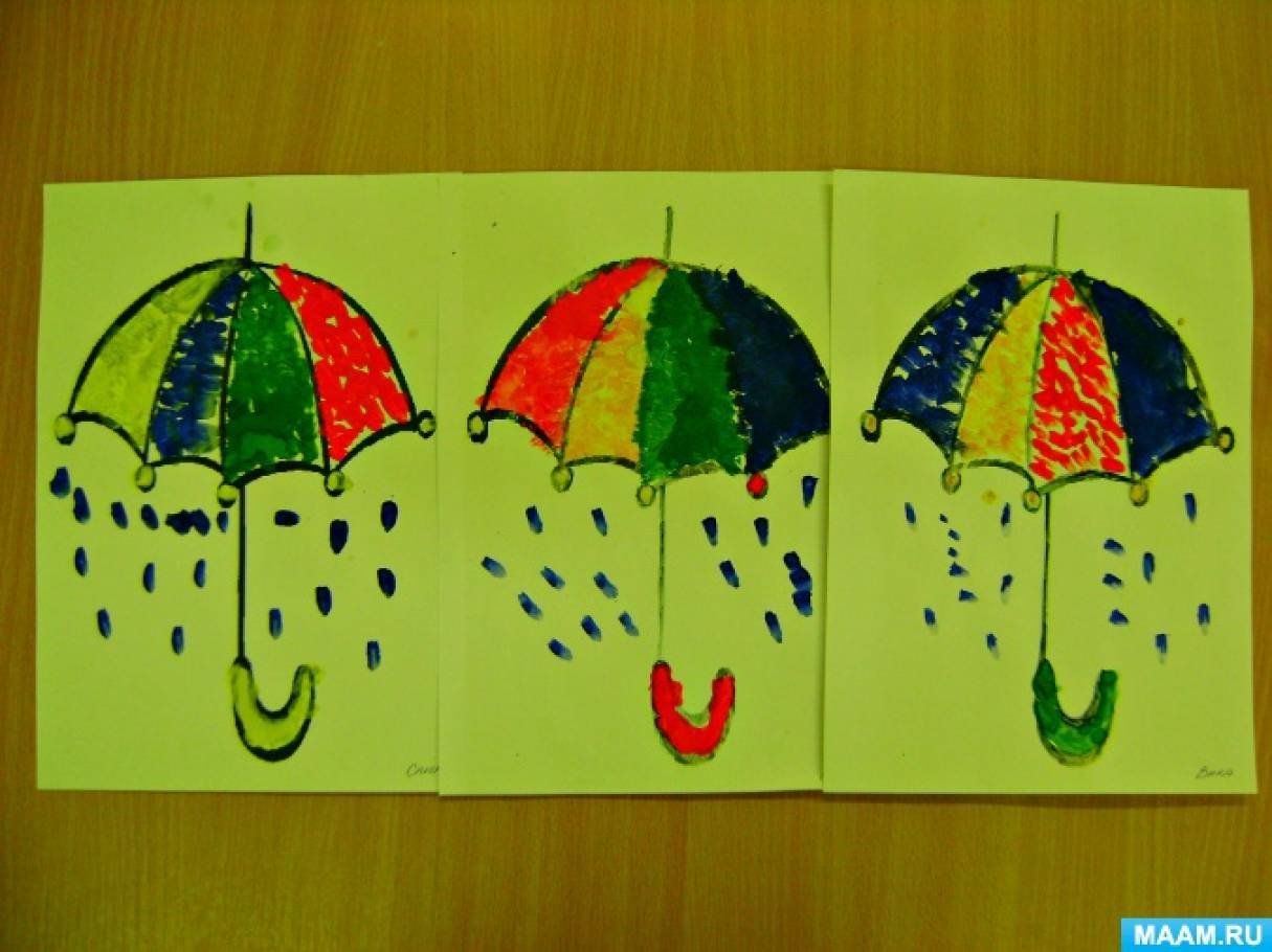 Лепка зонтик средняя группа