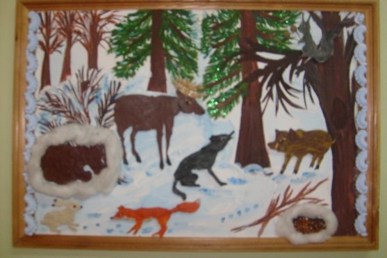 Аппликация звери в лесу