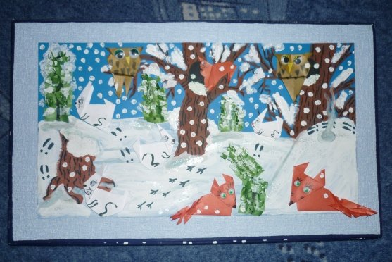 Коллективное панно зима
