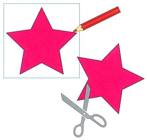 Звезда аппликация из бумаги