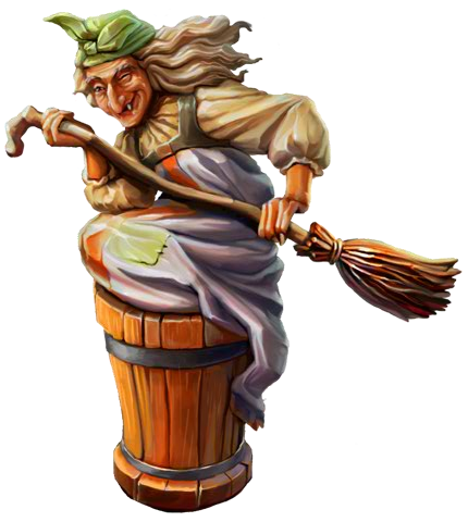 Ступа бабы яги на прозрачном фоне