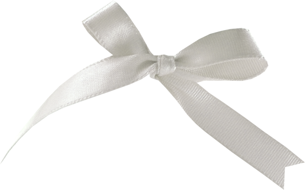 Белая ленточка с бантиком