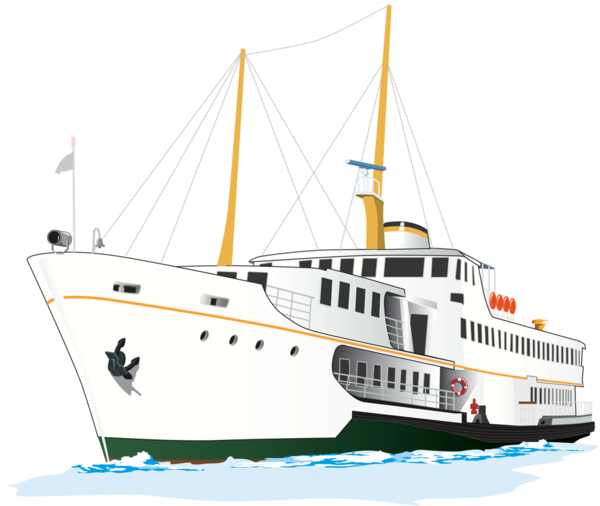 Пароход на белом фоне
