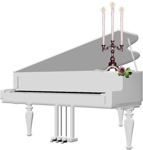 Рояль на белом фоне