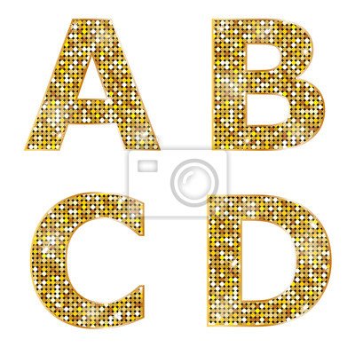 Буквы золотые блестящие