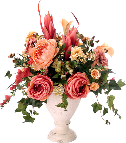 Композиция цветов на прозрачном фоне