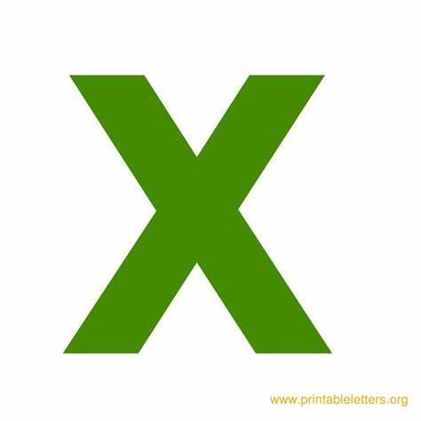 Буква х зеленого цвета