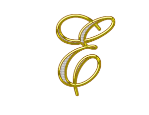 Буква е красивая Золотая