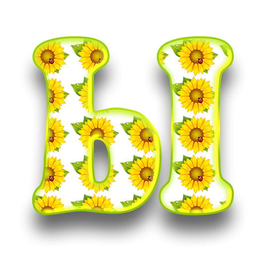 Буквы алфавита в весеннем стиле