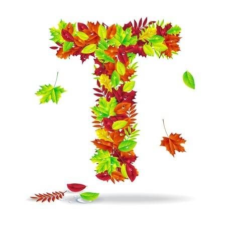 Буквы из осенних листьев