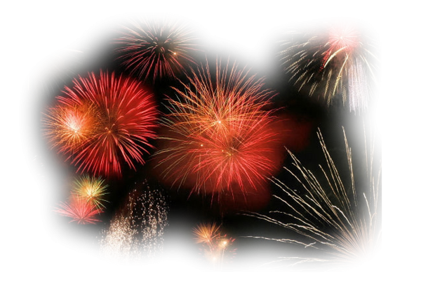 Салют на прозрачном фоне