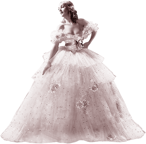 Девушка в бальном платье на белом фоне