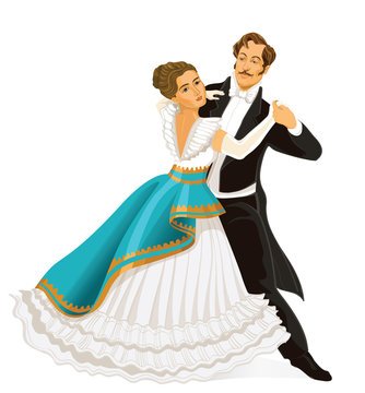 Пара на балу на прозрачном фоне