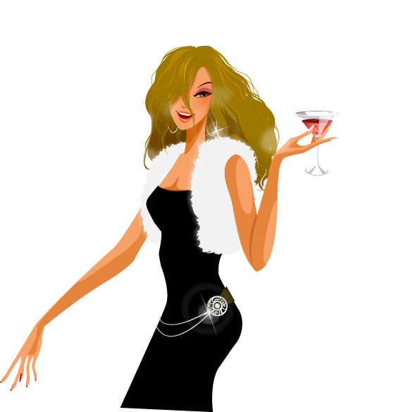 Мультяшная девушка на прозрачном фоне