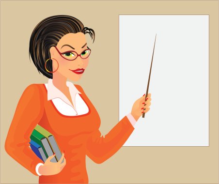 Девушка с указкой рисунок