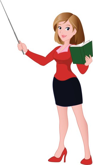 Мультяшный учитель с указкой