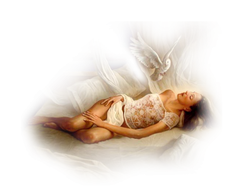 Девушка спит на прозрачном фоне