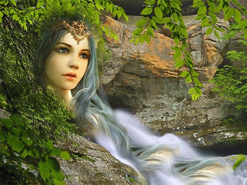 . Сказочные красавицы. Богиня природы. Девушка водопад фэнтези. Сказочная девушка.
